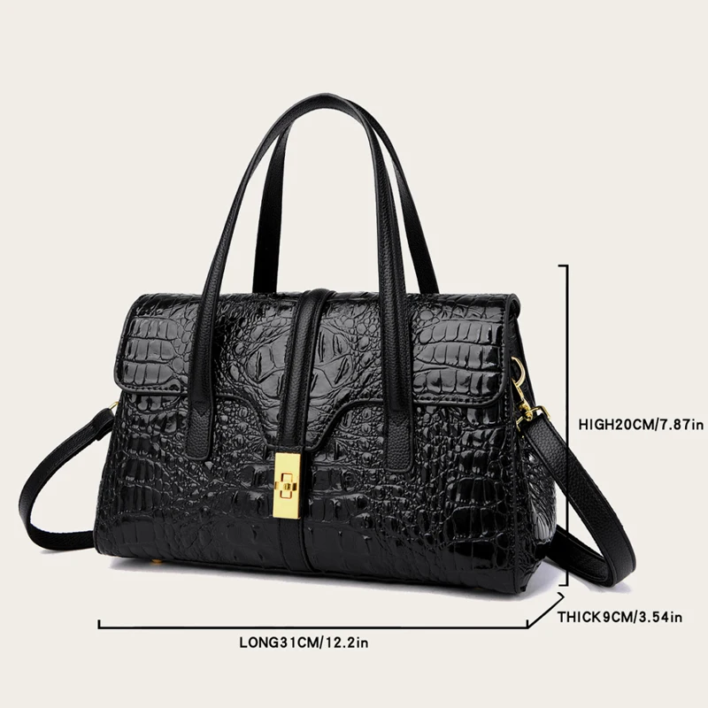 Luxury Crocodile Pattern Handbags Women Shoulder Bags Designer Ladies Tote Famous Brand Leather Shoulder Crossbody Bag for Women