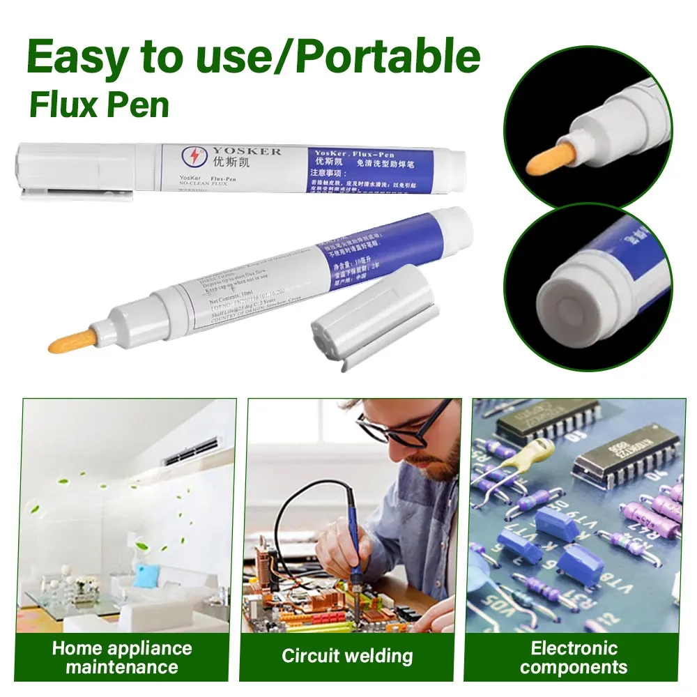 10ml Soldering Rosin Flux Pen Low-Solid No-clean Welding Tool For Kester Soldering Solar Panel DIY Power Panel For Arduino