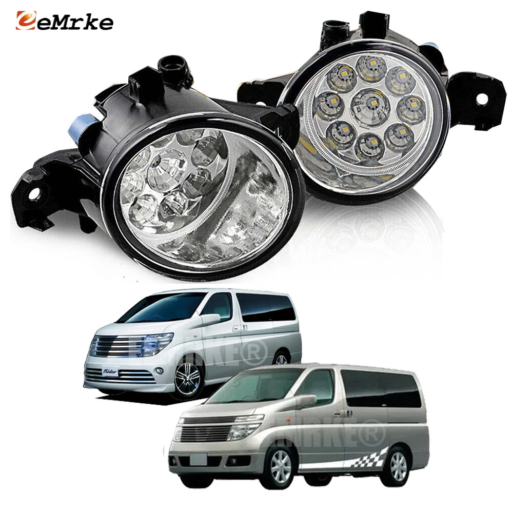 Upgrade Led Fog Lamp Assembly Car DRL Daytime Running Light for Nissan Elgrand II UA-E51 05.2002-08.2004 Elgrand Rider 2002-2010