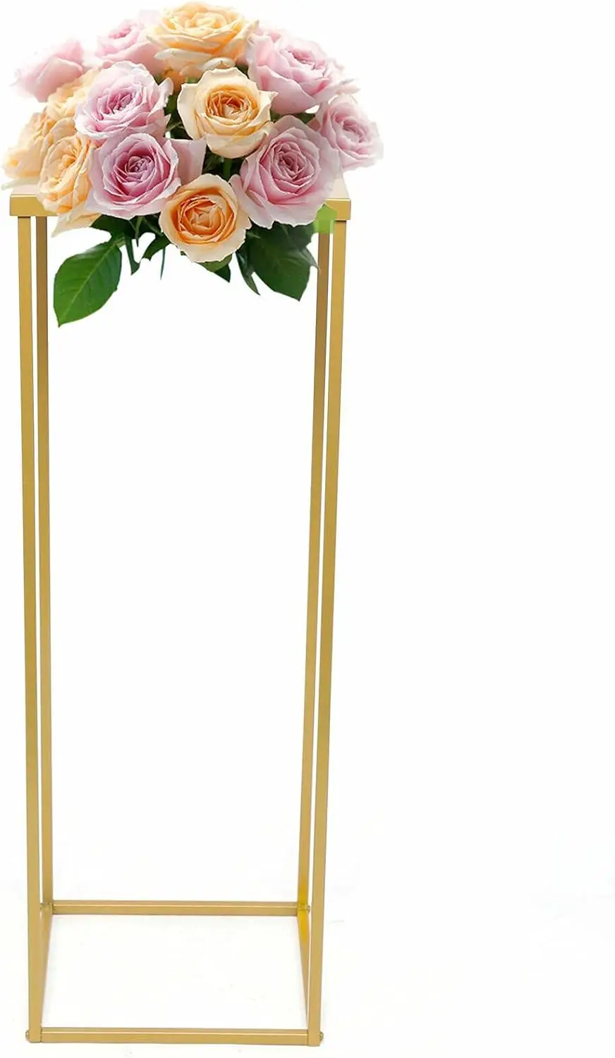 حامل زهور الزفاف مقاس 27.6 بوصة، عمود مزهرية ذهبية، حامل عمود معدني، تشكيلة زهور #1