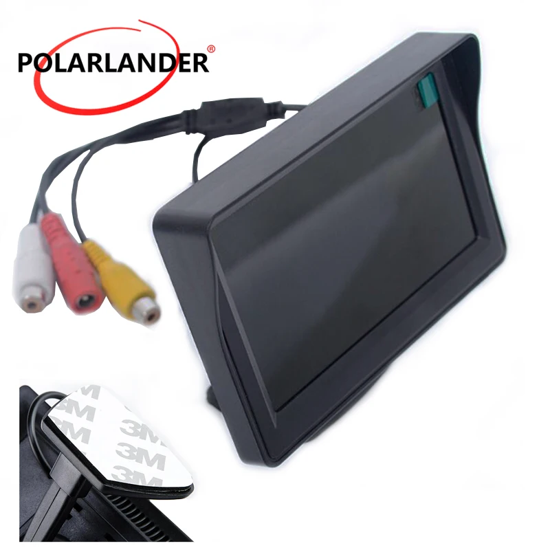 4.3 Inch TFT LCD Car Rear View Monitor 480*272 2‑Channel Video Input PAL NTSC DC12V Reverse Display