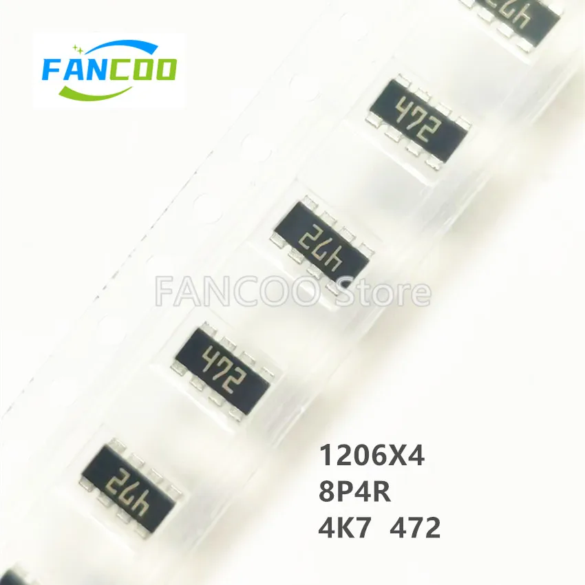 100pcs 1206x4 1206 1206*4 8P4R Original new 1k 10k 47k 473 2K 202 2.2k 2k2 222 100k 104 103 res network SMD 33k 333 102 4.7K 472