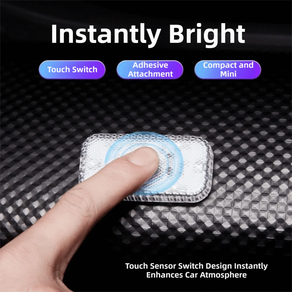 Mini Size LED Touch Light Touch Control Multicolor Mood Interior Lighting Rechargeable Battery Car Interior USB Charging Light