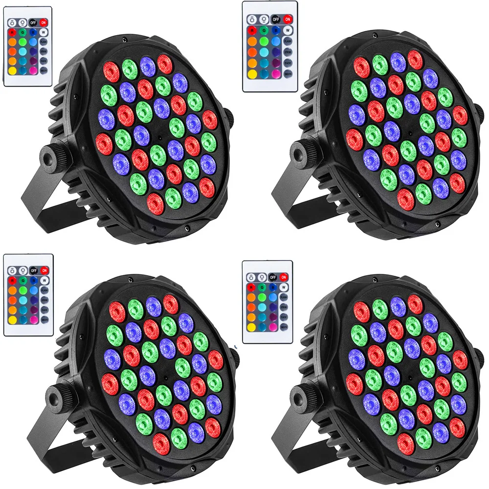4 pièces 36LED couleur unique RGB Par lumières lumière de scène avec contrôle DMX éclairage de scène intérieur pour DJ Disco fête de mariage de noël
