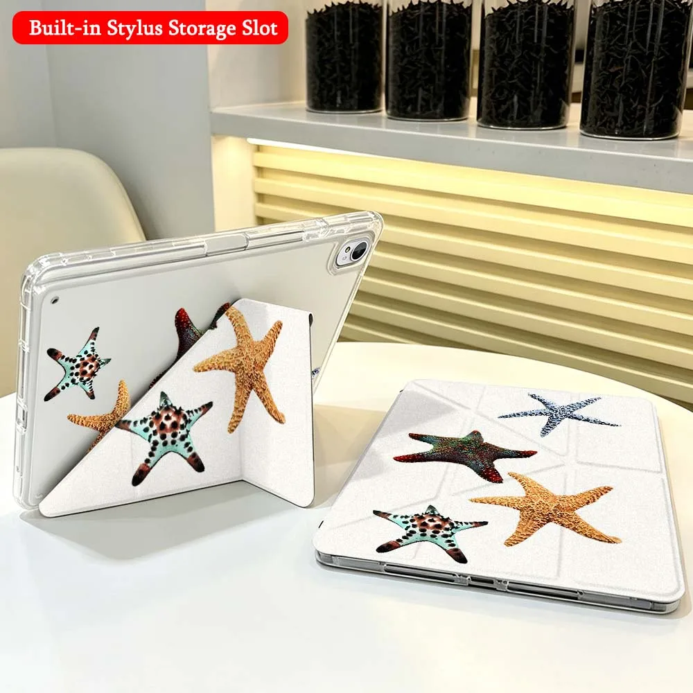 Blue Starfish Decor For Huawei Honor Matepad Pad X10 X9 GT Pro V9 9 Air SE 12X 11.5 11 13.2 11.5s inch Foldable Tablet Case