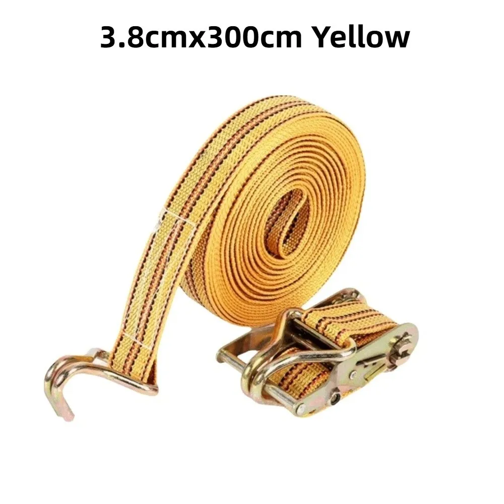 Double Hook Truck Front Cargo Ratchet Strap Multifunctional Multi-purpose Bundling Belt Tension Rope Practical with Metal Buckle