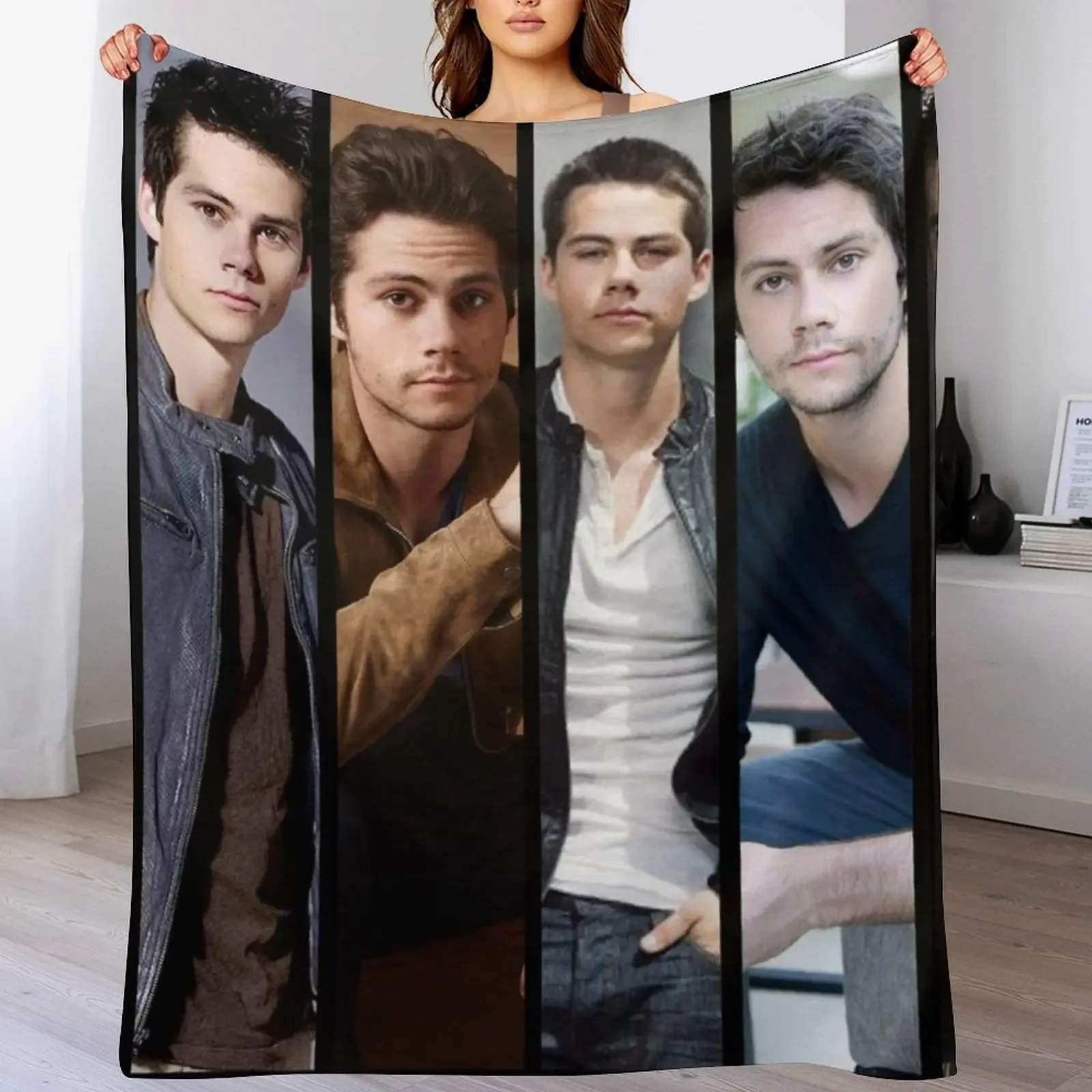 

Dylan Obrien Vertical Collage Throw Blanket Moving Fashion Sofas Hairy Thin Blankets