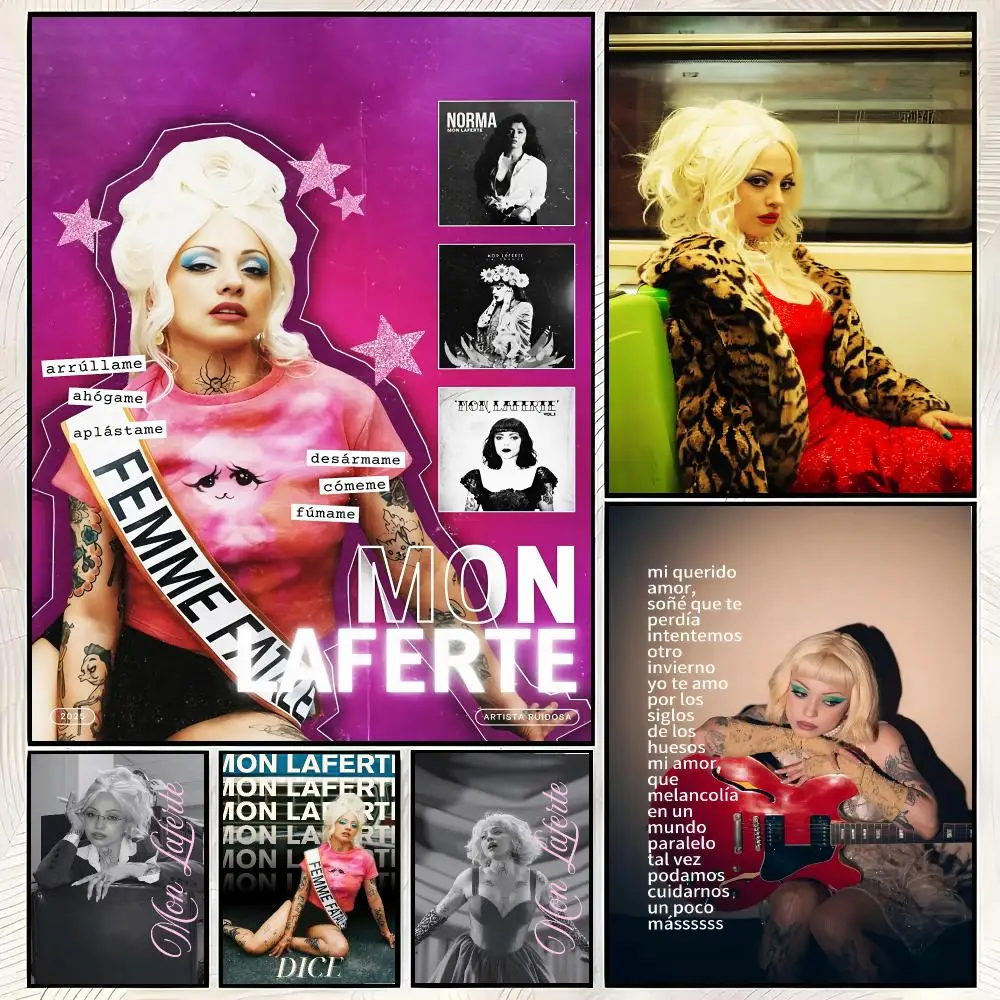Singer M-Mon Laferte Poster HD PP Papier Wasserfester Wandkunstdruck für Schlafzimmer Wohnzimmer Dekoration