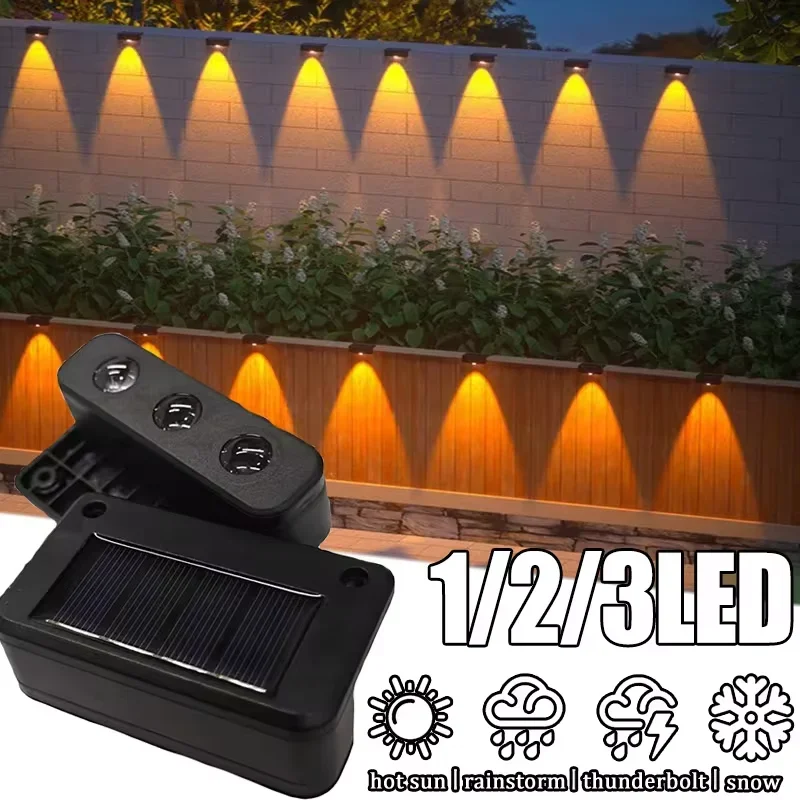 

Новый солнечный настенный светильник, уличный водонепроницаемый светильник вверх и вниз, освещающий солнечную лампу для сада, двора, украшения дома, солнечный свет