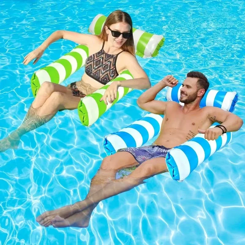 Inflatable Water Hammock Pool Float Chair Lounge Bed |   Floating Swim Mattress Recliner for Adults Beach Lake Summer Water Toy