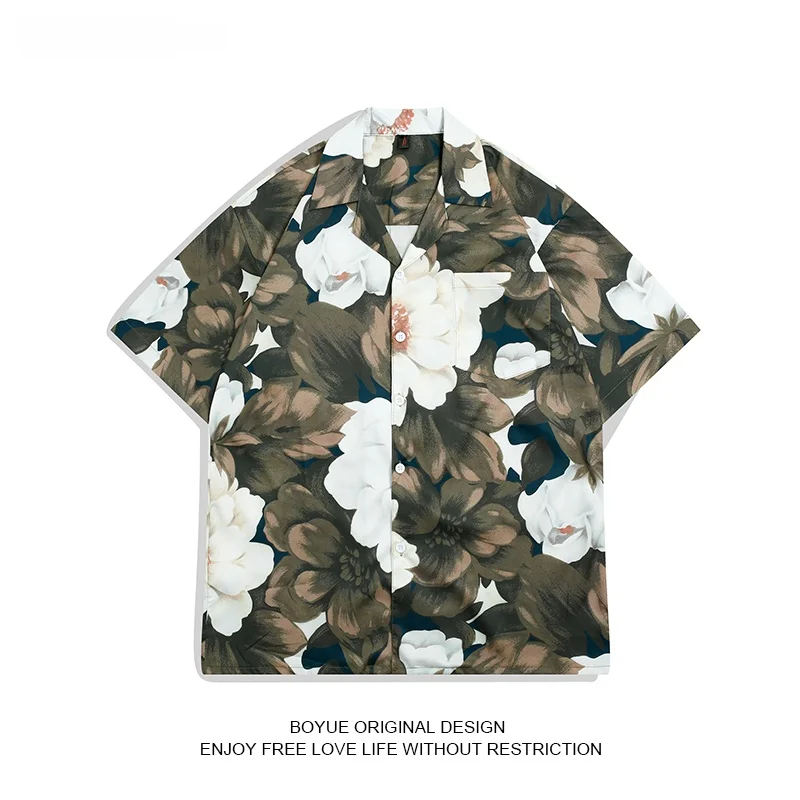 

Boyue Casual Loose ort Sve irt Men's Summer Harajuku Sle Printed T-irt Lazy Sle Ins Youth Faion Cotton irt