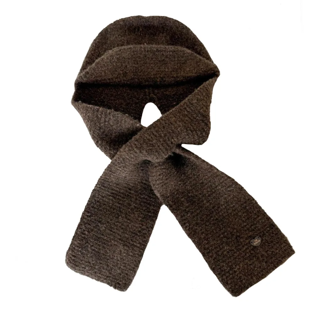 

Warmth Thickened One-Piece Scarf Cap Pullover Style Fashionable Design Knitted Balaclava Knitted Hooded Hat Daily Wear