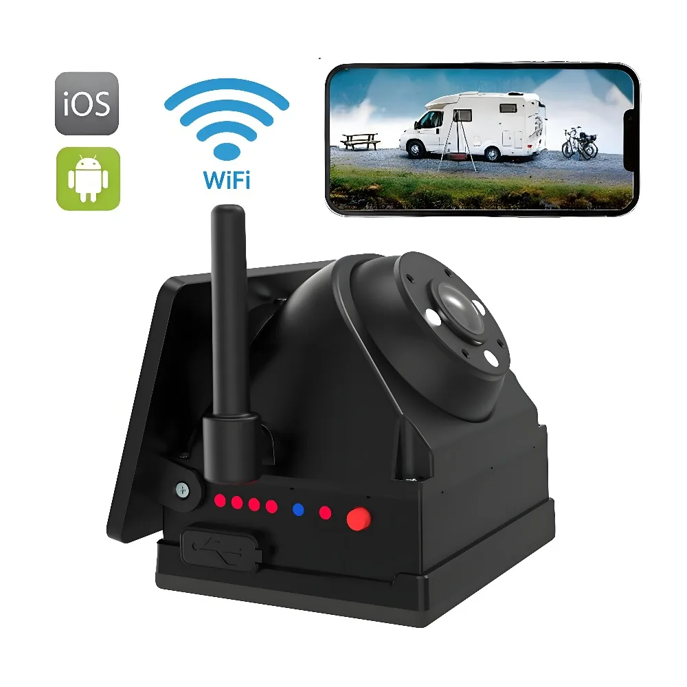 1080P Wireless Solar Powered Backup Camera for IOS Android APP Magnetic Car Rechargeable Battery Waterproof For Truck Camper RV