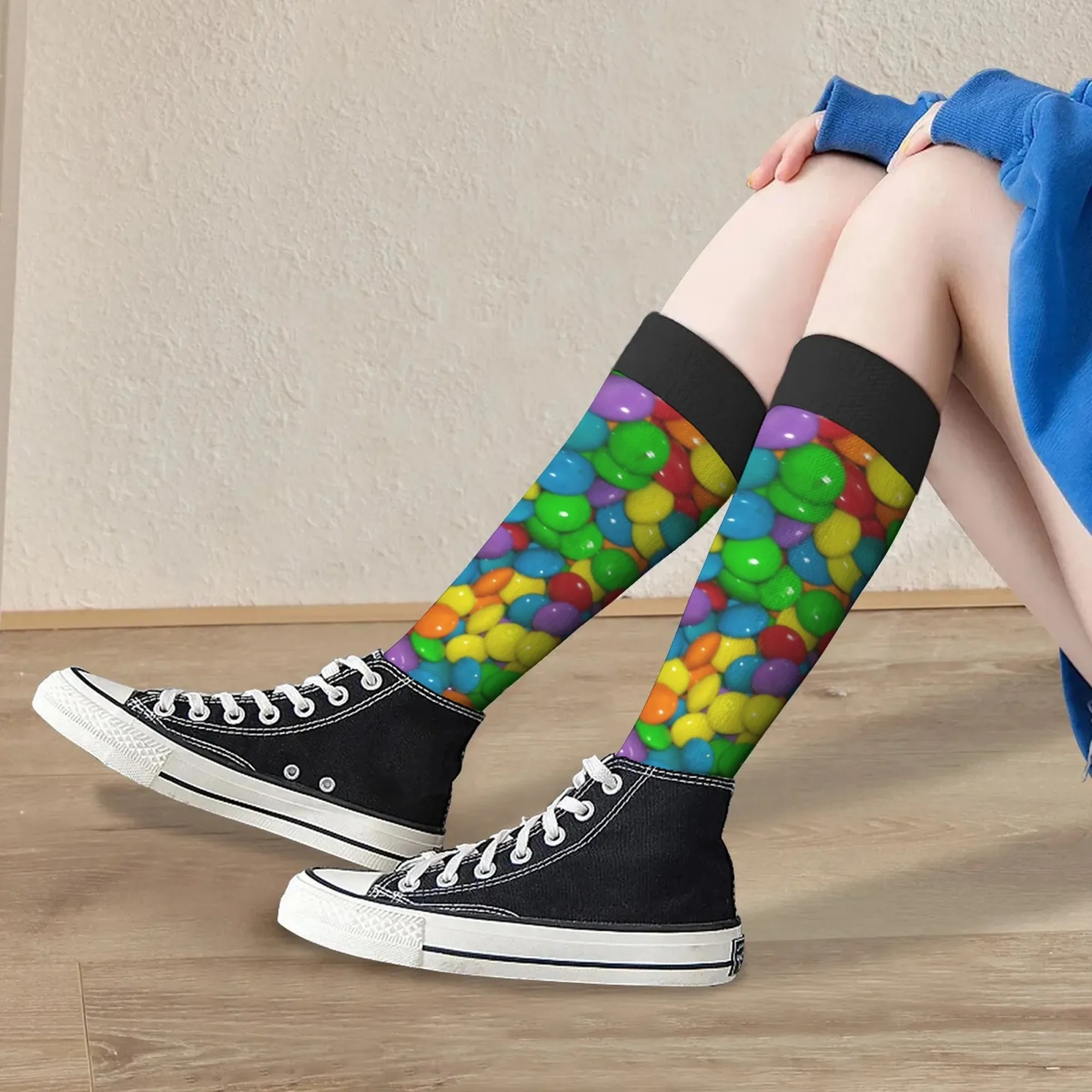 다채로운 사탕 양말 하라주쿠 스타일 미친 파티 거리 힙합 유행 스타킹 탄력있는 편안한 따뜻한 남여 공용 선물