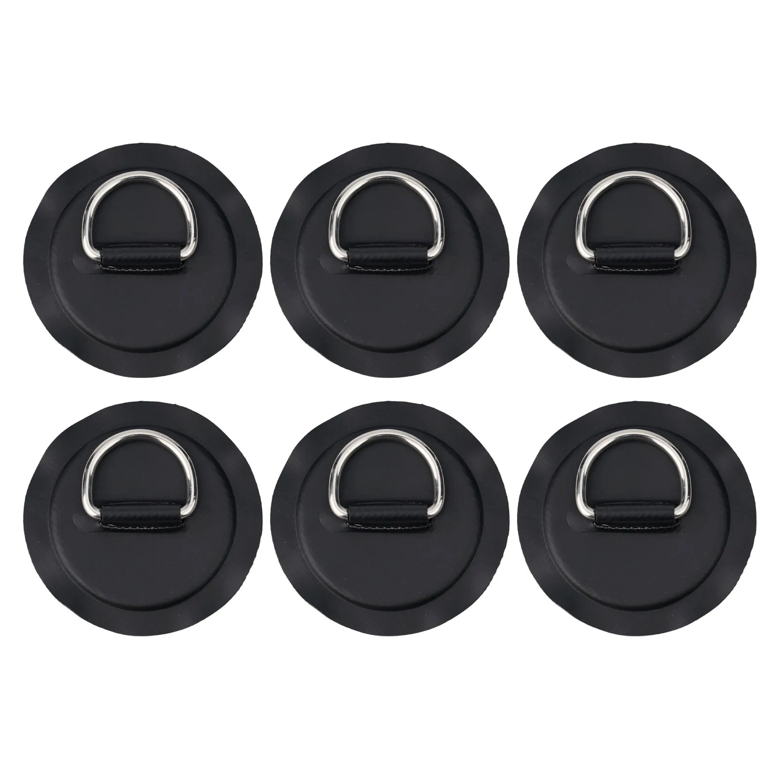 6 Pack Stainless Steel D-Ring Patch For Inflatable Boat Kayak Dinghy D-Ring  Boat Accessories PVC D Ring Pad Fixed Buckle