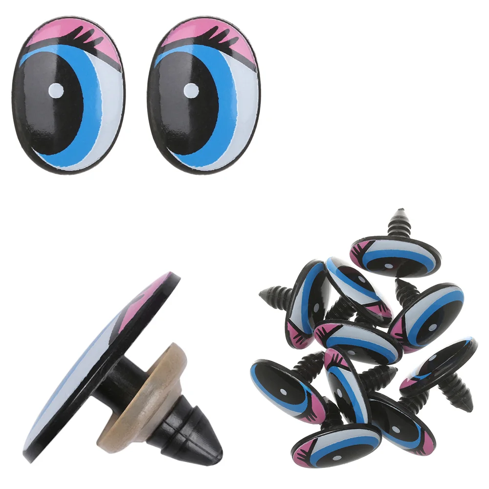 5Pairs New Cartoon Plastic Safety Toy Eye Eyelash Dolls Eyes Toys Accessories For DIY Plush Dolls Animal Puppet Making