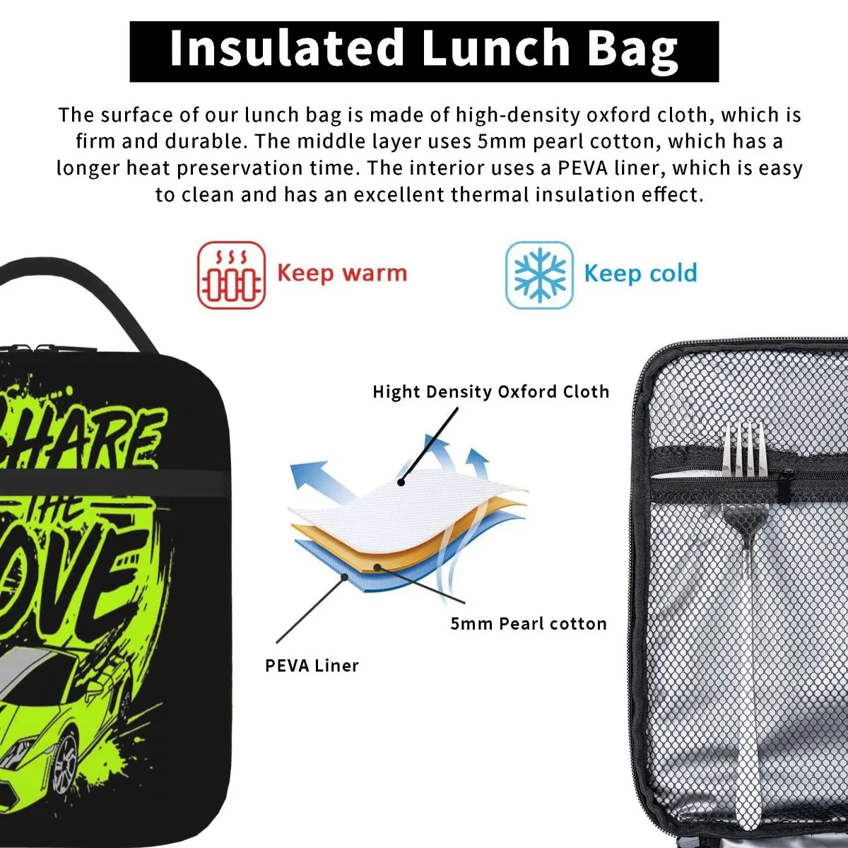 Stephen Sharer condividi The Love Lunch Tote Thermo Bag Thermal Lunchbox borse da pranzo da donna