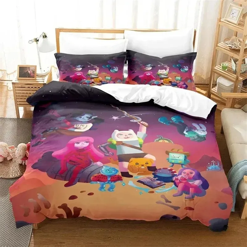 3D Print Adventure Time Finn Jake The Dog Face Bedding Set Boys Girls Twin Queen King Size Duvet Cover Pillowcase Bed boys Adult