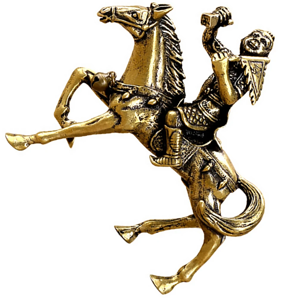 

1pc Monkey Riding Horse Statue Brass Feng Shui Ornament Home Decoration Desktop Adornment Living Room Embellishment Housewarming
