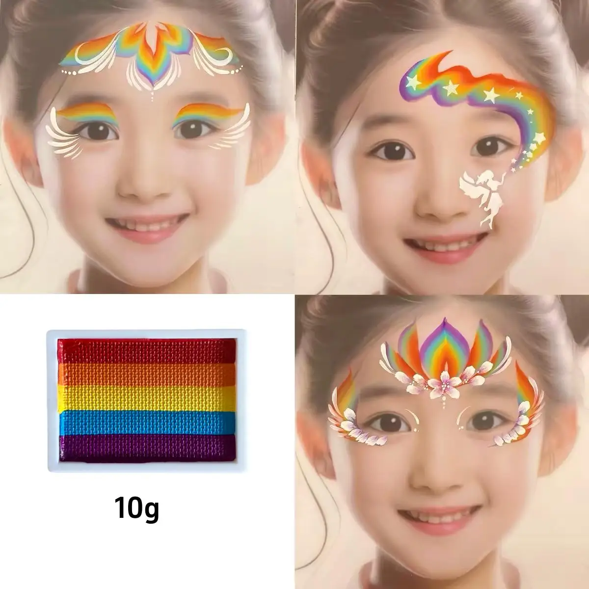 DIY Profession Rainbow Split Face Body Paint Kit Pride One Stroke Face Painting Split Cake Facepaints Palette