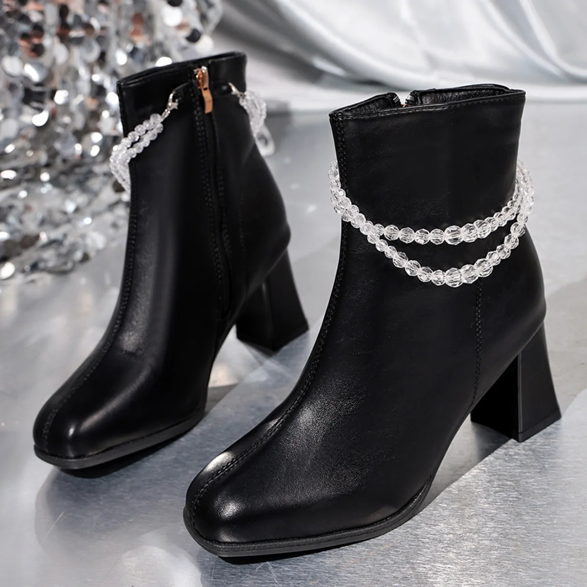 crystal-beaded-chain-chunky-heel-ankle-boots-winter-soft-leather-side-zip-high-heel-short-booties-woman-elegant-dress-party-boot