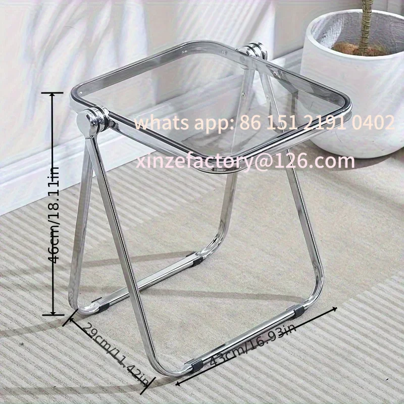 Customizable Popular folding side table - transparent coffee table for living room sofa corner and balcony acrylic coffee table