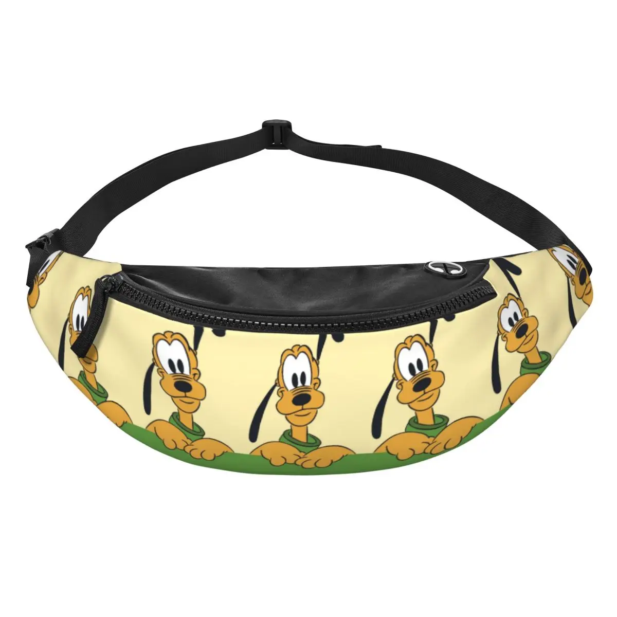 

Custom P-Pluto Cartoon Fanny Pack for Women Men Fashion Crossbody Waist Bag Cycling Camping Phone Money Pouch