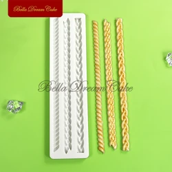 3D Chain Hemp Rope Design Silicone Mold Fondant Chocolate Mould DIY Clay Gumpaste Model Cake Decorating Tools Kitchen Bakeware