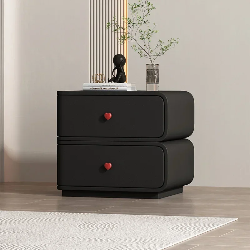 Exquisite Multi-functional Double-layer Contrasting Bedside Table Solid Wood Bedroom Home Bedside Storage Sturdy And Durable