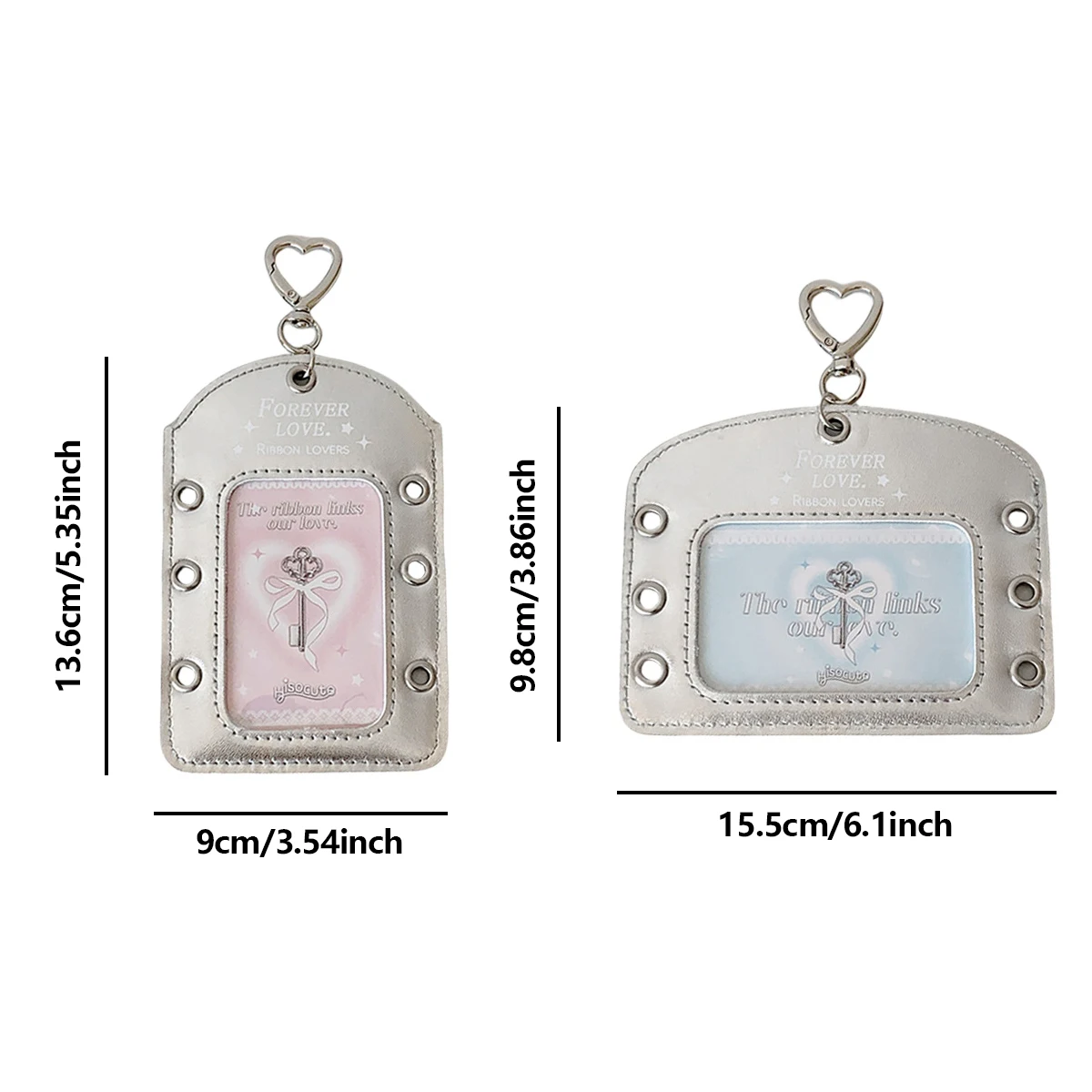 Gaya INS 3 inci pemegang stiker foto kulit perak pita dekorasi tempat kartu pemegang kartu foto pernikahan hadiah Hari Valentine