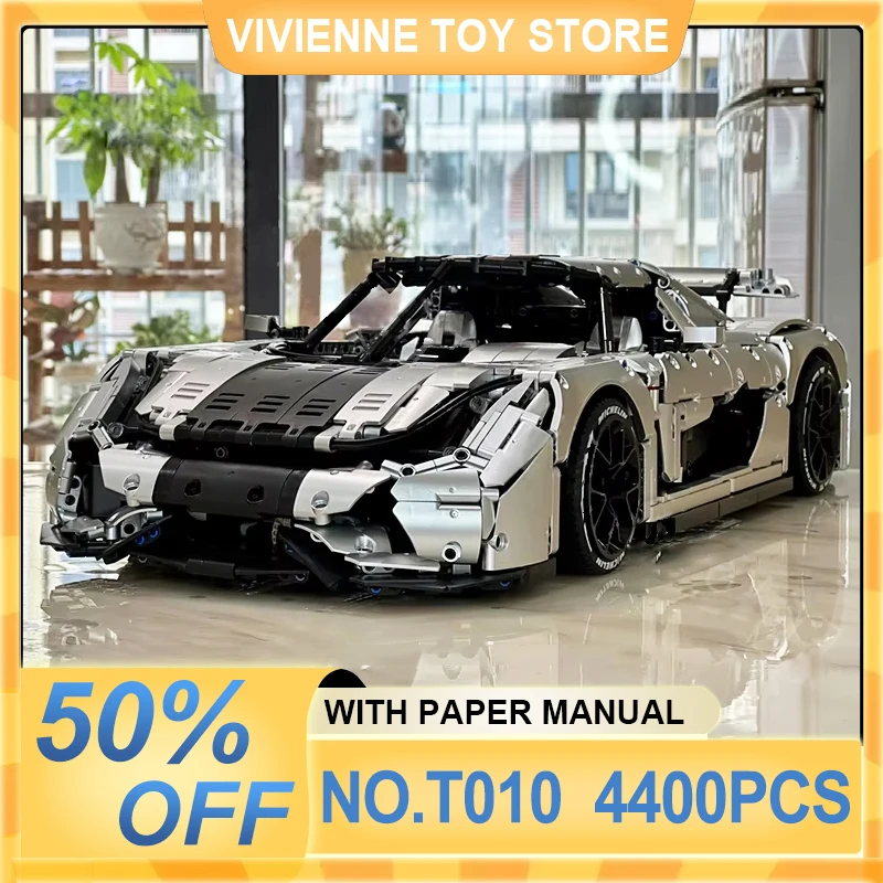 MOC T010 Technical City Super Sport Racing Car Hypercar Building Blocks Bricks Puzzle Assembly Children Toy Boy Christmas Gift