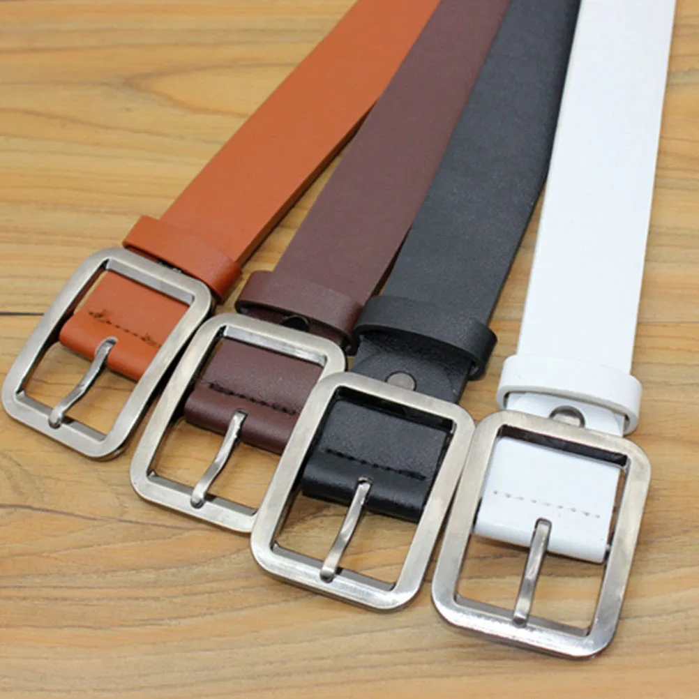

4Pcs Waist Belt Women Men All Match Casual Style Imitation Practical Buckle Design Gift Dress Belts for Women