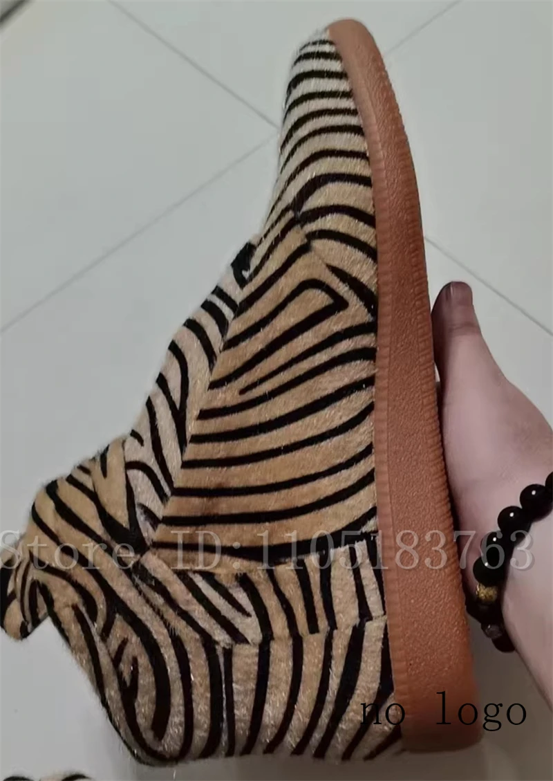Men Luxury Fashion High Top Sneakers Desiner New Warm Artificial Fur Flats Sport Shoes Comfortable Casual Shoes