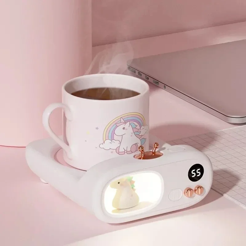 Neue Geräte elektrische Tasse Heizung Pad Auto-Off Kaffeetasse wärmer Matte für Home Office Milch tee Wasser mit wärmerem Nachtlicht