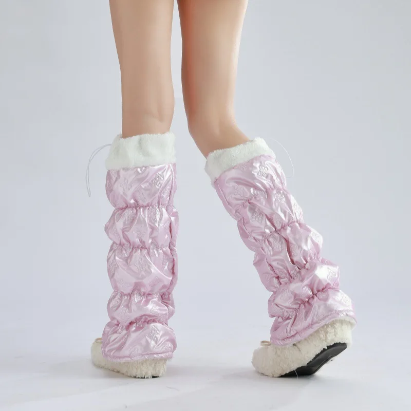 طماق الدافئة منصات الركبة لركوب الدراجة الرياضة في الهواء الطلق يندبروف سستة منصات الركبة سميكة تقليد طماق غطاء أحذية