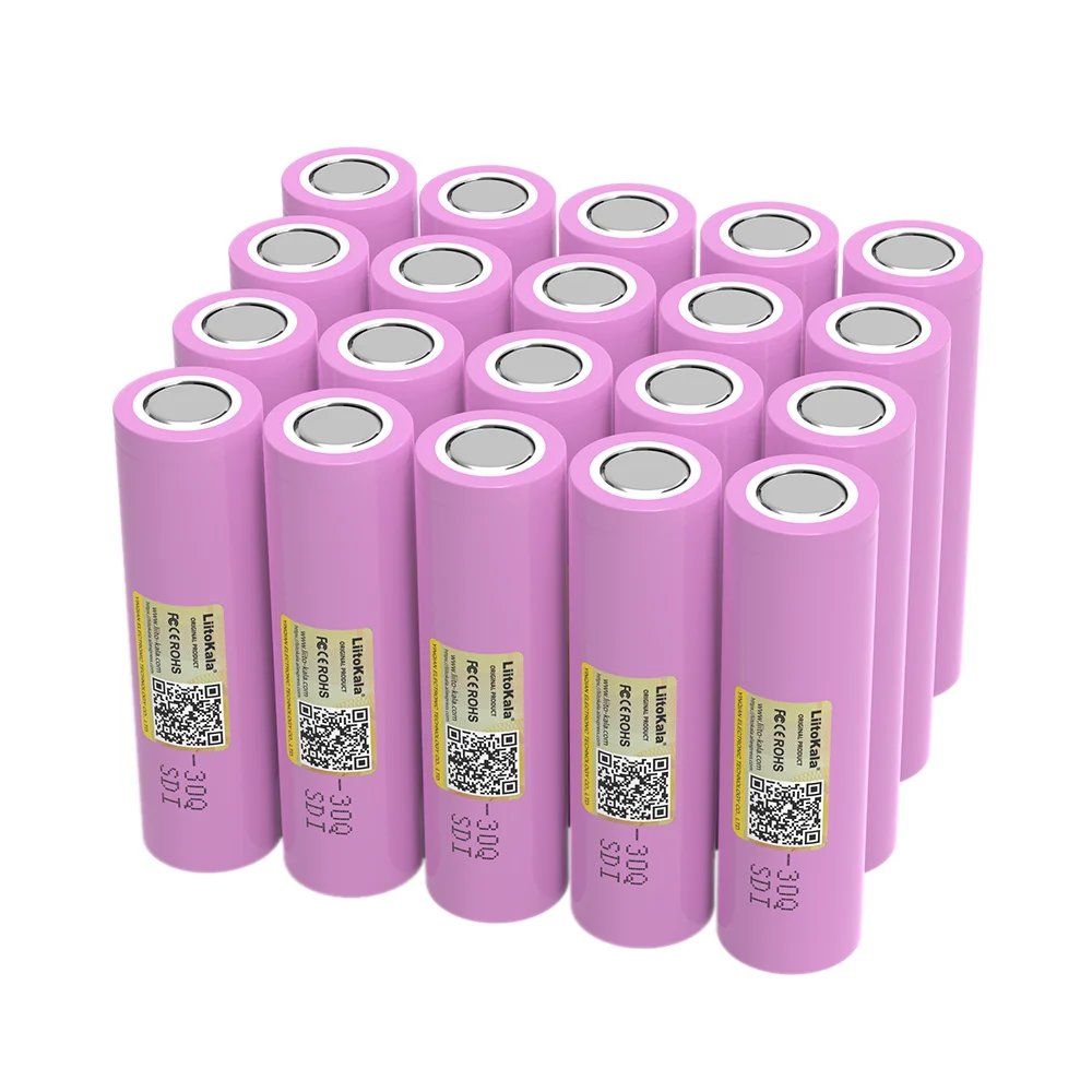 LiitoKala Original 3.7V 18650 INR18650 30Q 3000mAh lithium Rechargeable battery Discharge 15A 20A Batteries for Power tools