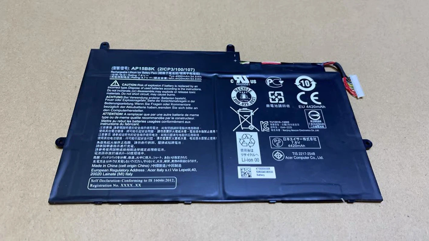 

7.6V 34.5Wh/4550mAh AP15B8K Laptop Battery for Acer Aspire Switch 11 SW5-173 11 SW5-173P 11 SW5-173-632W KT.0020G.005