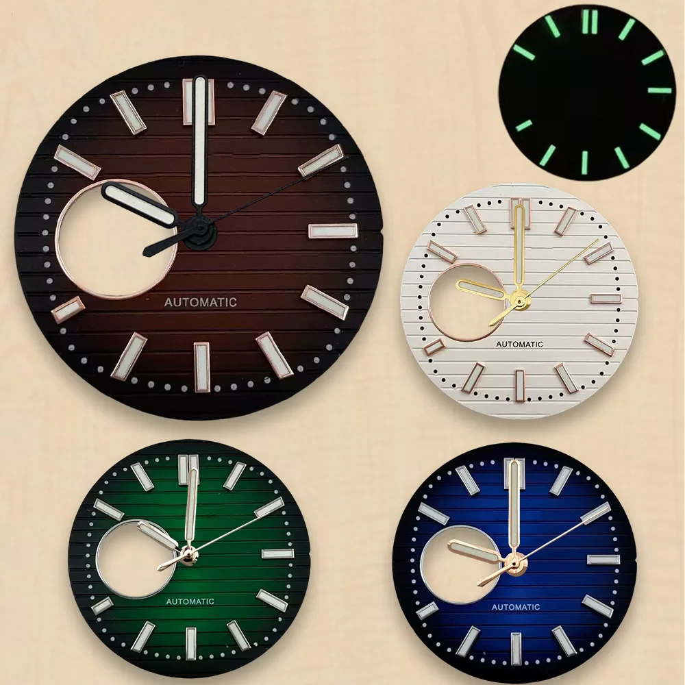 NH38 Hollow Out Dial 30.5mm S Dial Fit NH38 Japanese Movement Green Luminous Stripe High-Quality 30.5MM Dial Watch Accessories