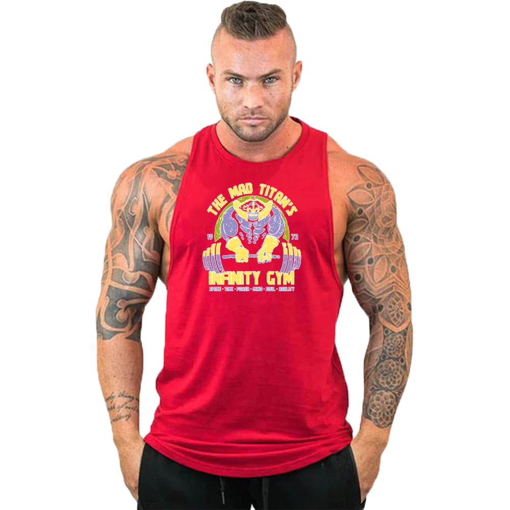 

Bodybuilding vest men's cool printed pattern gym exercise sleeveless men's summer casual comfortable running single vest