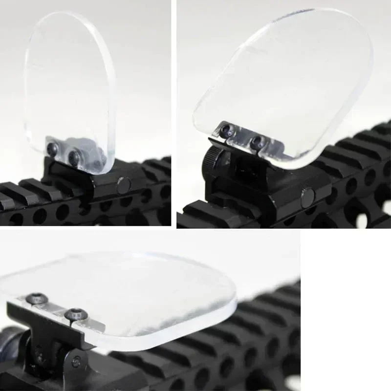Soporte de alcance abatible hacia arriba, cubierta protectora de lente transparente con punto rojo plegable, accesorios de alcance para pistola de juguete, protección ocular