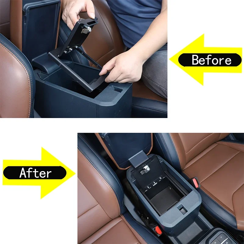 For Ford Maverick 2022+ carbon steel Car center console Armrest Password Lock Security Safe Box Privacy Protection storage box