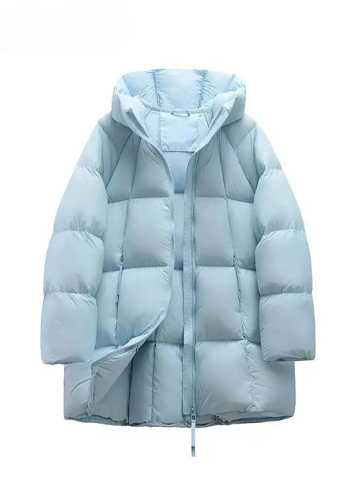 Auutmn hiver doudoune femmes à capuche col montant à manches longues épais moyen Long rembourré manteau femme Streetwear vêtements d'extérieur Parkas