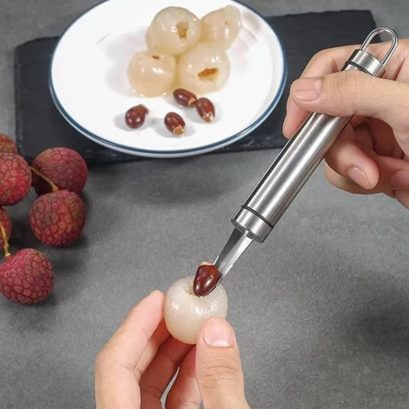 1 Pack Multi-use Stainless Steel Seafood Tool, Shrimp Peeling Deveining Cutter, Longan Lychee Pit Remover Kitchen Accessory