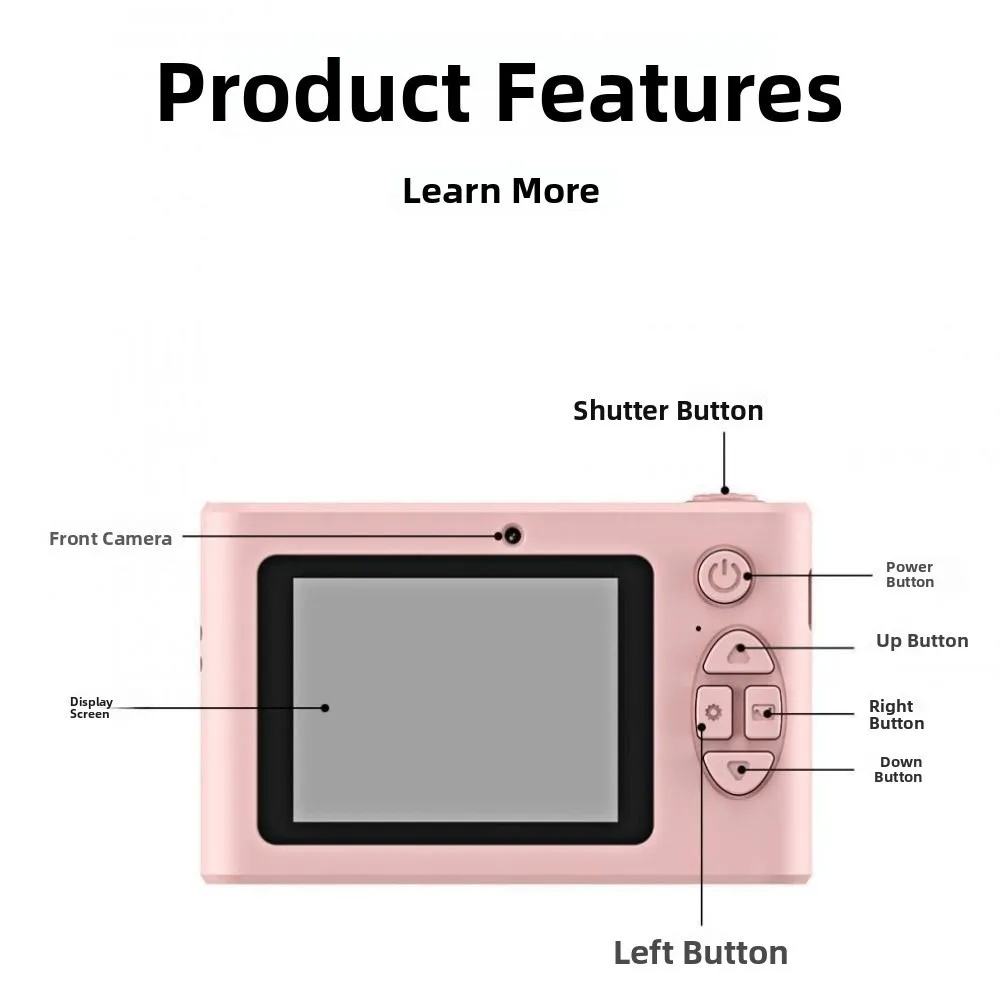Kleine Mini 44MP 4K Digitale Camera 4400W Pixel 8x Zoom Selfie Camera Dubbele Lens Instant Foto Instapcamera Student Geschenken