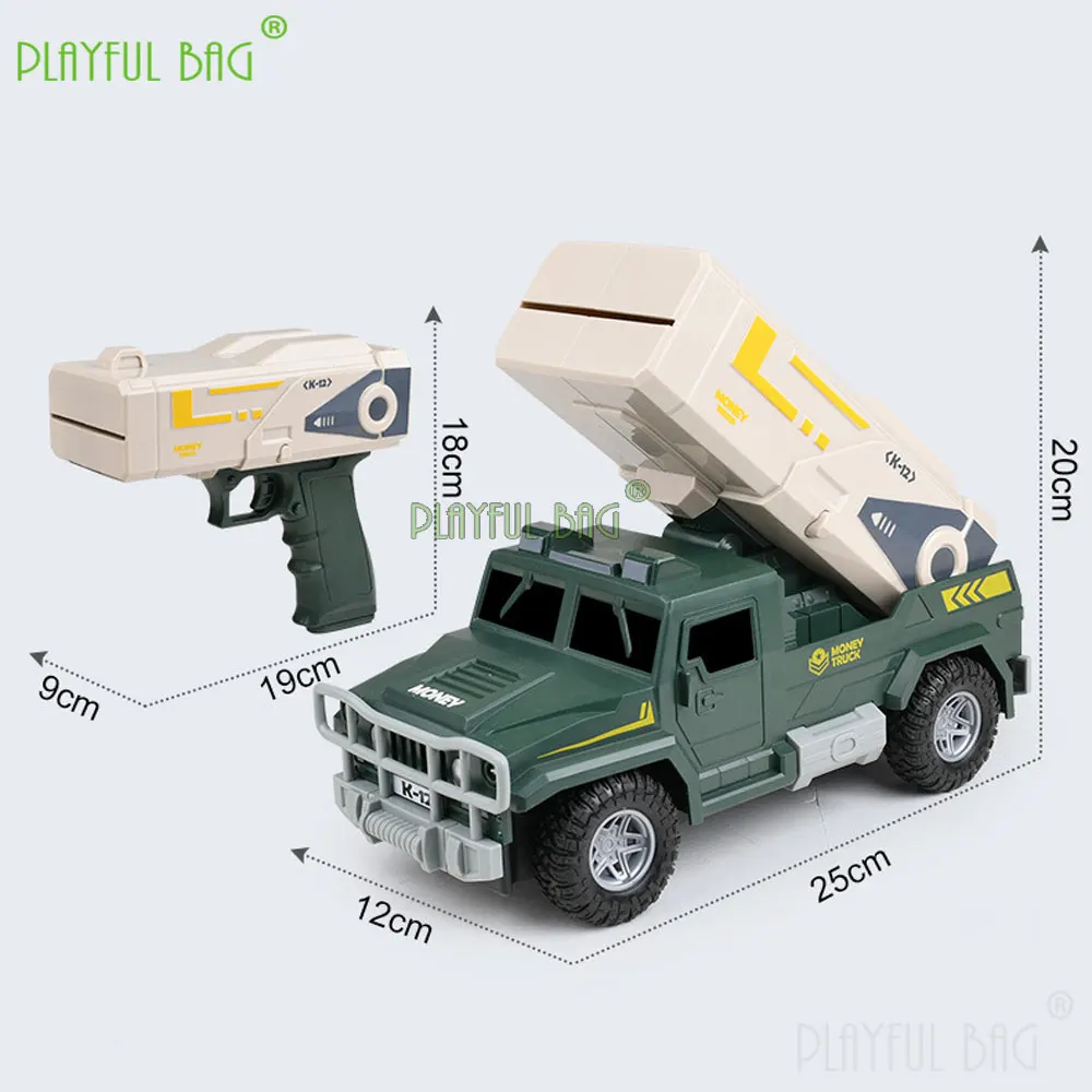 أطفال 2 في 1 بندقية المال RC سيارة مقلد بندقية النقود ومكافحة الهواء مركبة مدرعة لعبة LED الإضاءة التحكم عن بعد هدية الكريسماس VG248