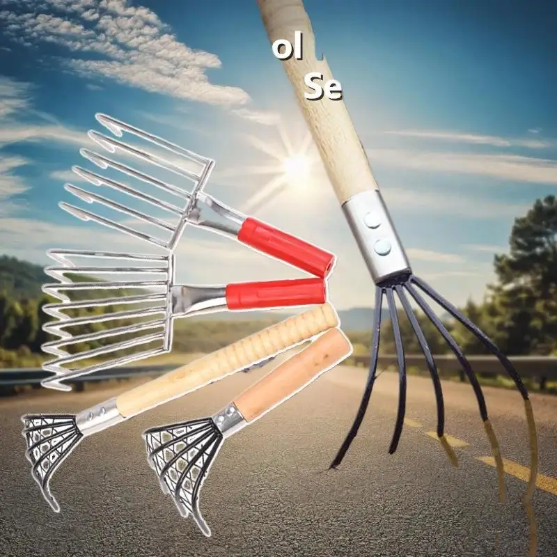 올인원 휴대용 해변 조개 갈퀴 도구, 해산물 조개 갈기 및 정원 농장 제초 및 파기에 이상적입니다.