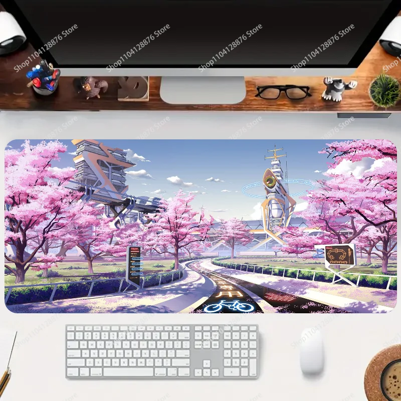 Flowers And Cherry Blossoms Non-slip Mouse Pad Suitable For Office Computers Laptops E-sports Game Desk Mats XXL Keyboard