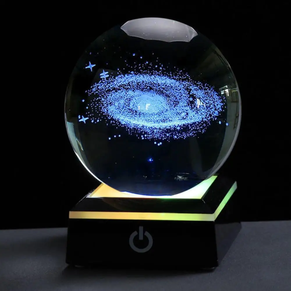 

Crystal Ball Night Lights Glowing Planet Galaxy Astronaut 3D Moon Table Lamp USB Atmosphere Lamp Tabletop Decorations Kids Gifts