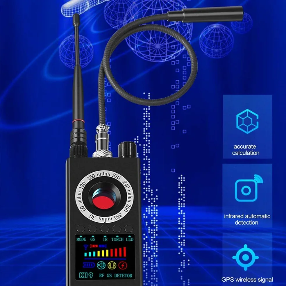 K19 Hidden Camera Bug Detector, Câmera Anti Radar Spy, GPS Tracker, GSM Wiretapping Radio Scanner
