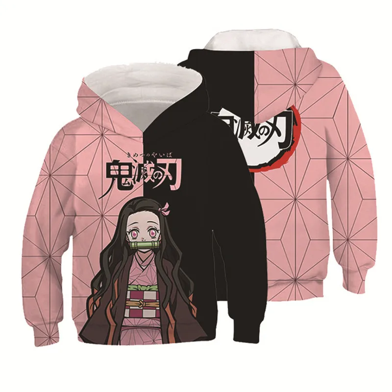 

Kawalii Cartoon Hoodie Children Clothes Girl Fashion Print 2024 Kids Hoodies Full Sleeve Sweatshirts Demon Slayer Outdoor Tops